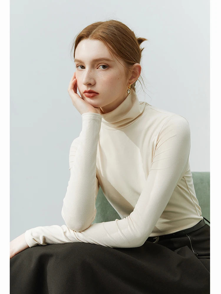 Ivory Slim Mock Neck Knit Top