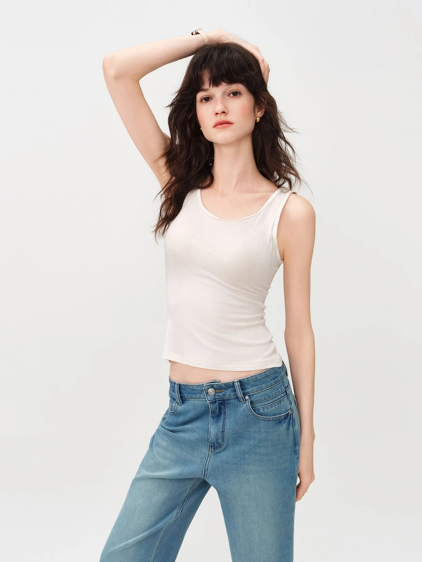 Black Built In Bra Tank Top