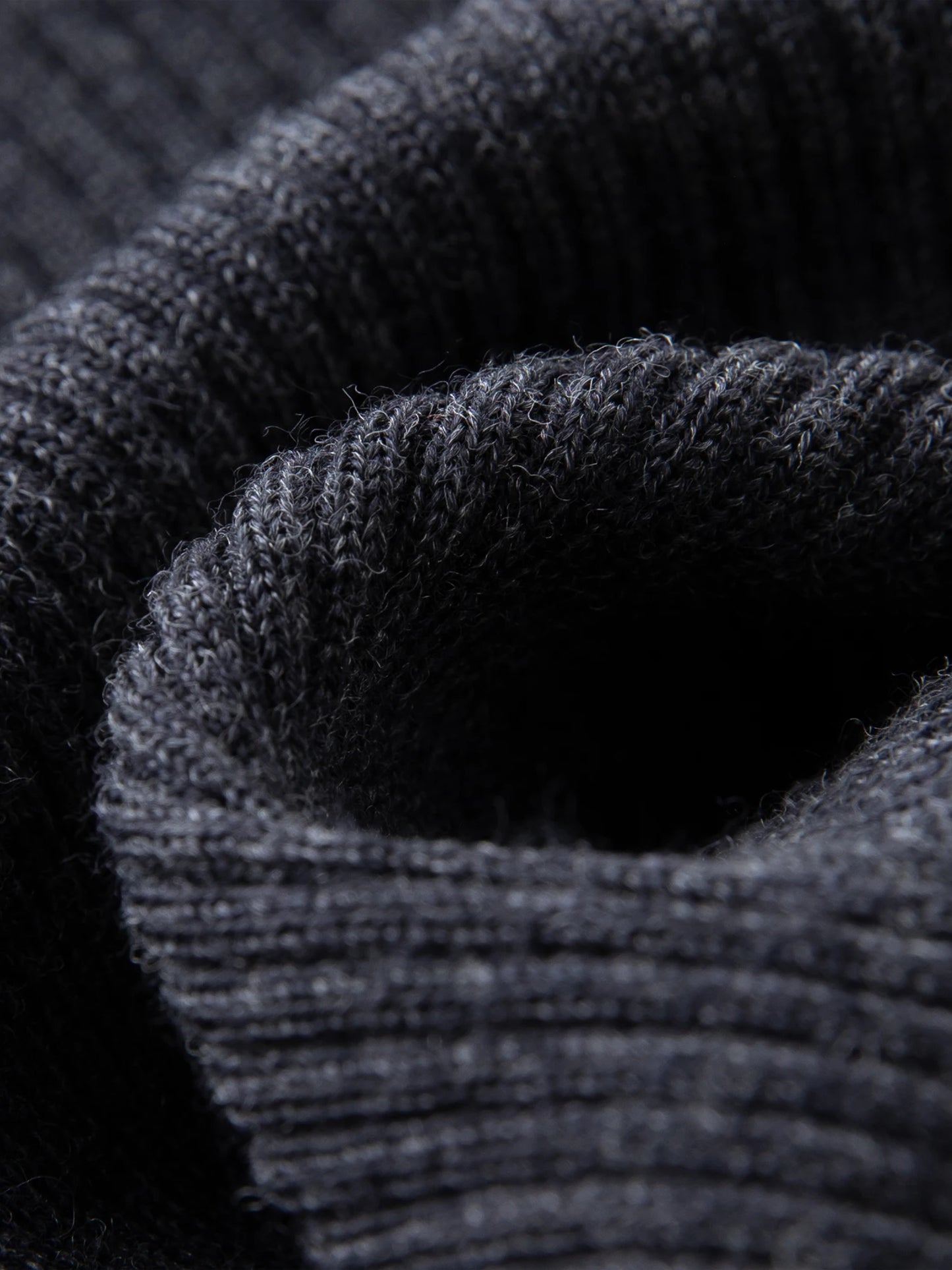 Black Contrast Cuff Henley Knit Top