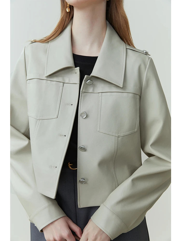 Dark Brown Leather Utility Jacket