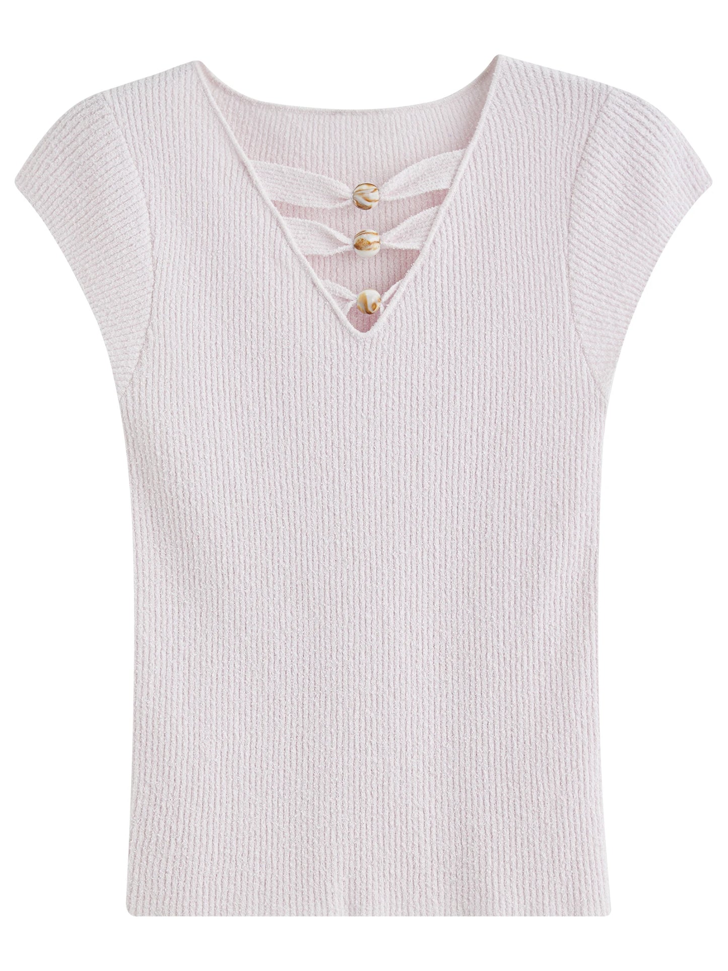 Ivory Cutout Sleeveless Knit Top