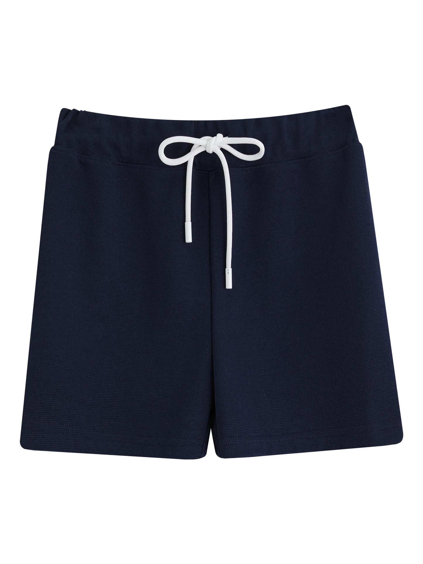 Navy Drawstring Knit Shorts