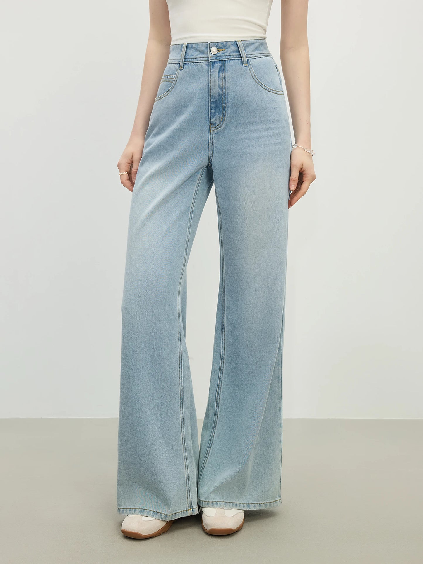 Light Blue Straight Leg Jeans