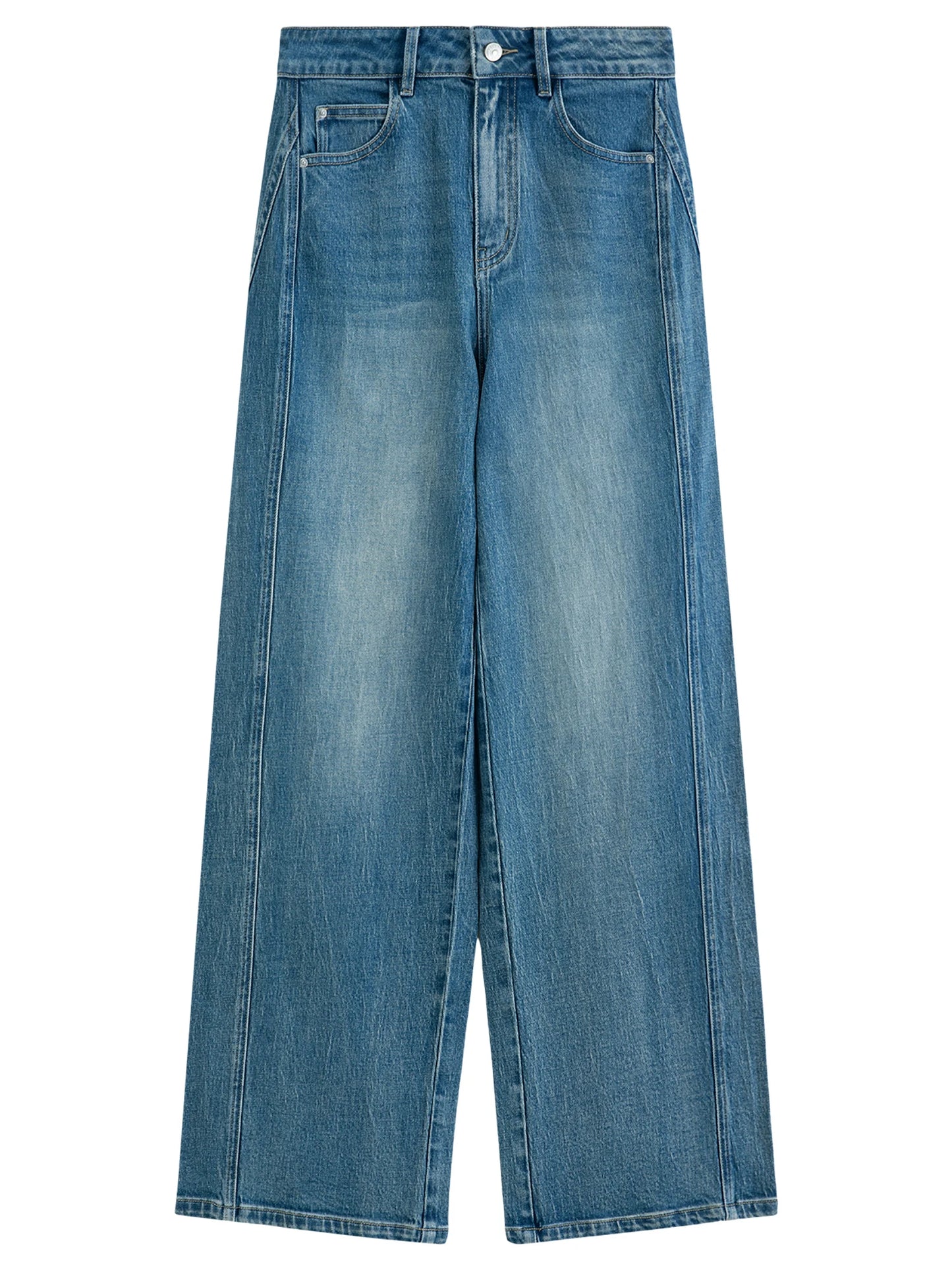 Medium Wash Straight Leg Jeans