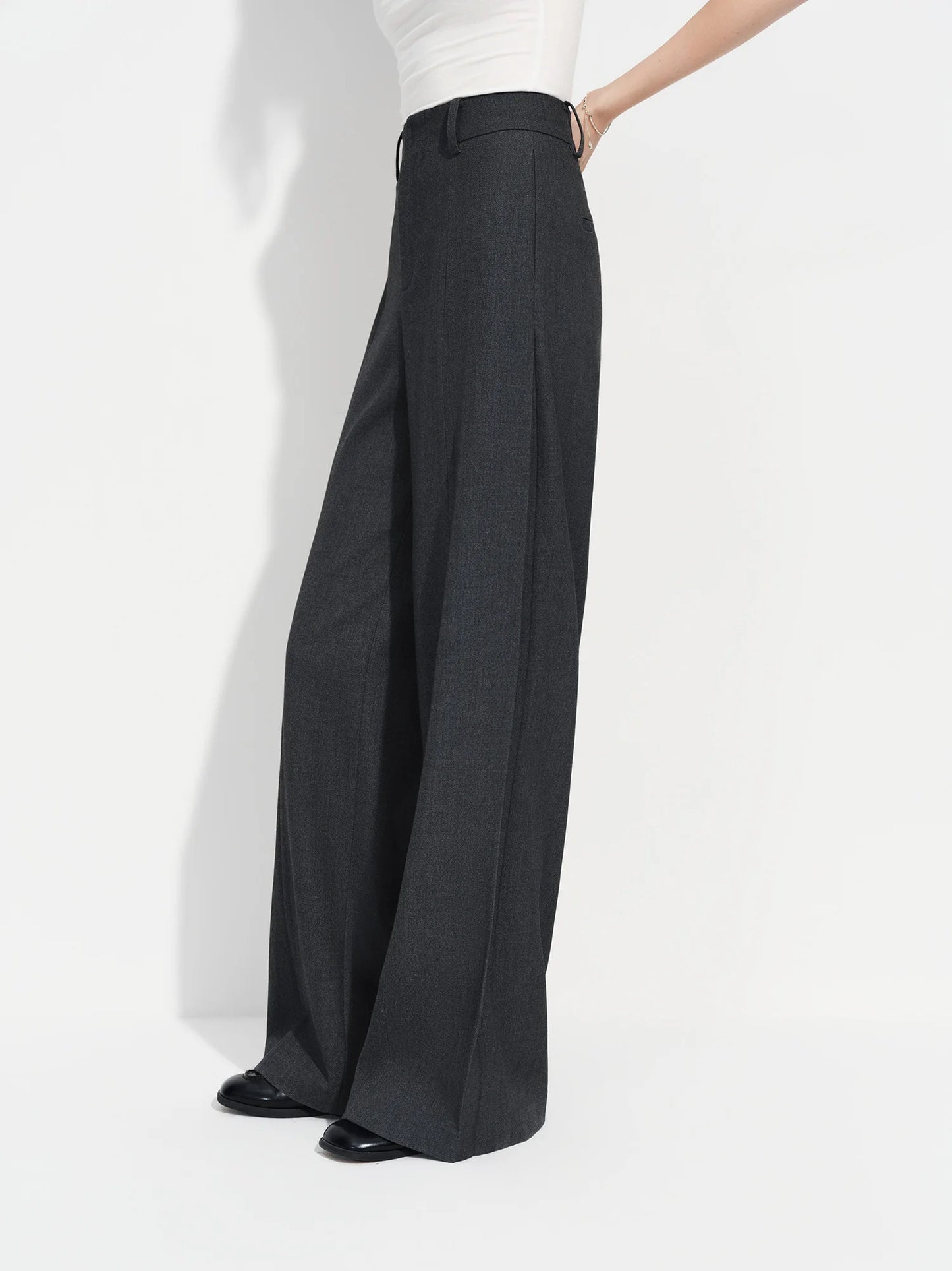 Black Fluid Wide Leg Trousers