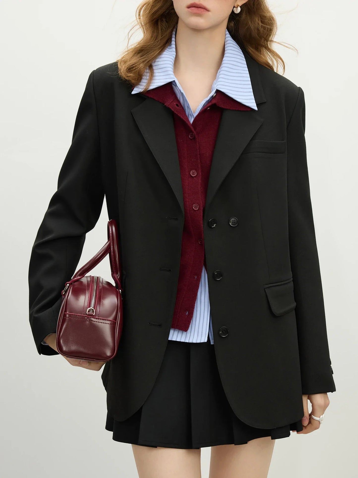 Khaki Double Breasted Relaxed Blazer