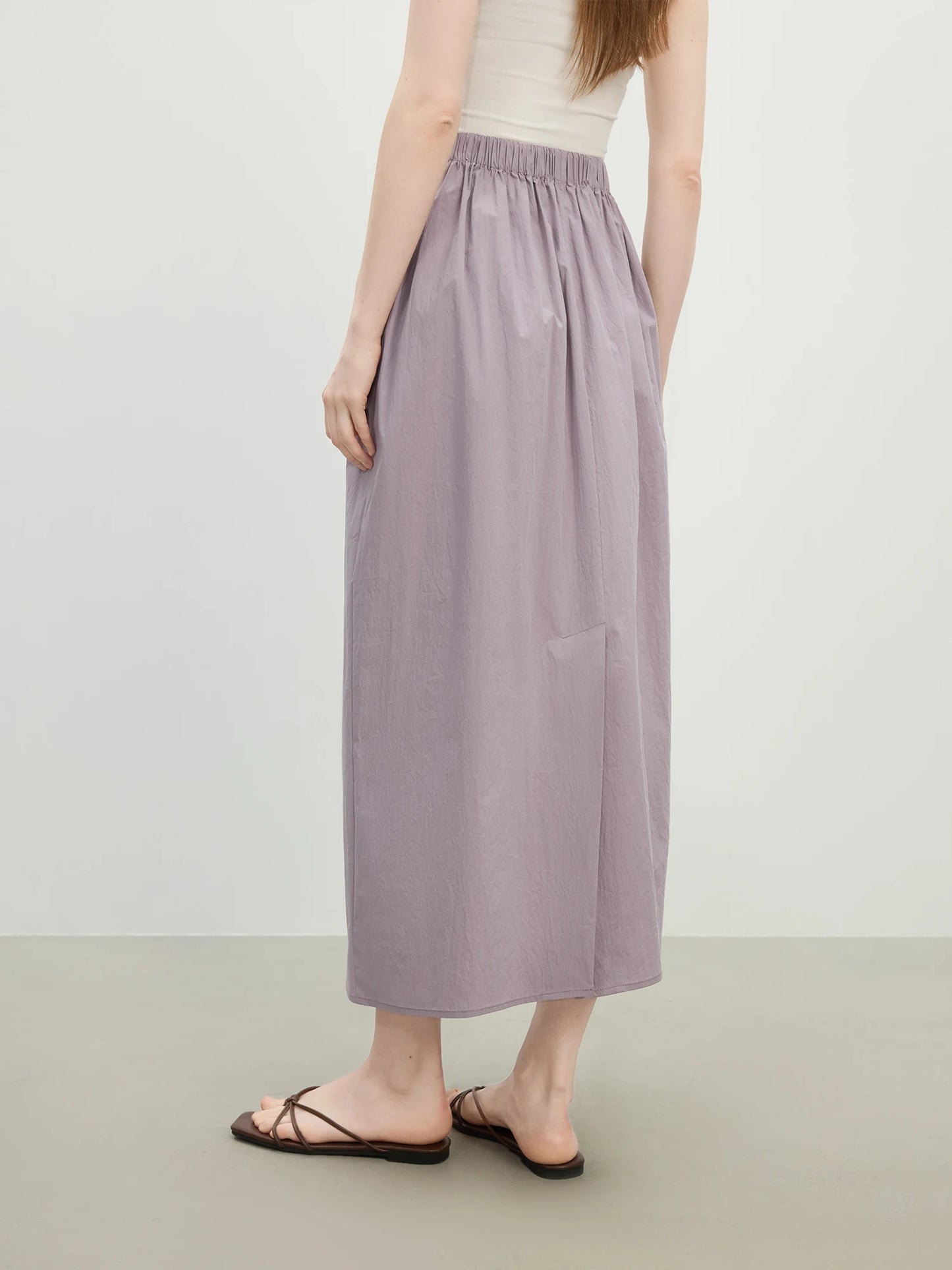 Black Drawstring Asymmetric Maxi Skirt