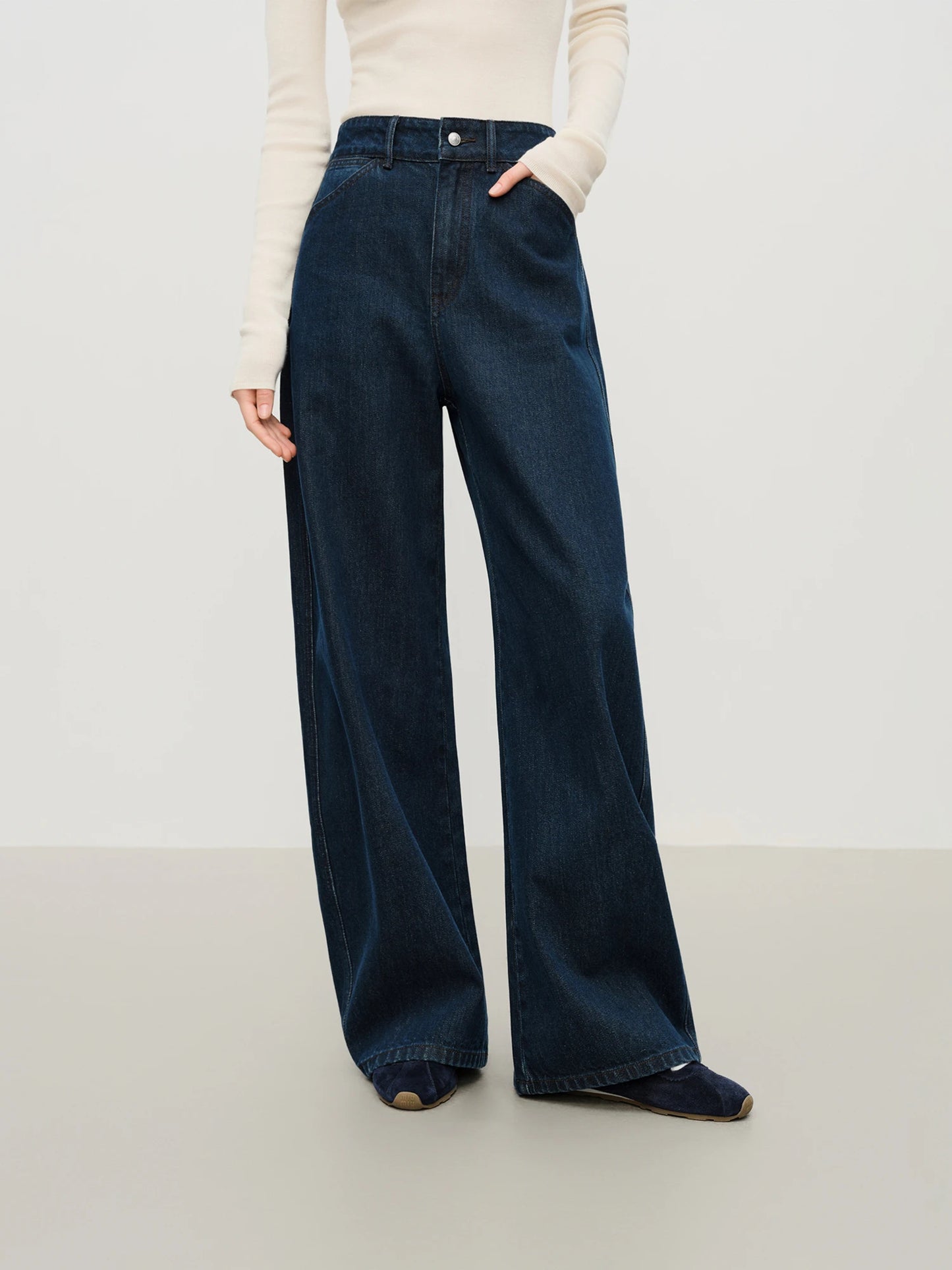 Dark Indigo Extra Wide Leg Jeans