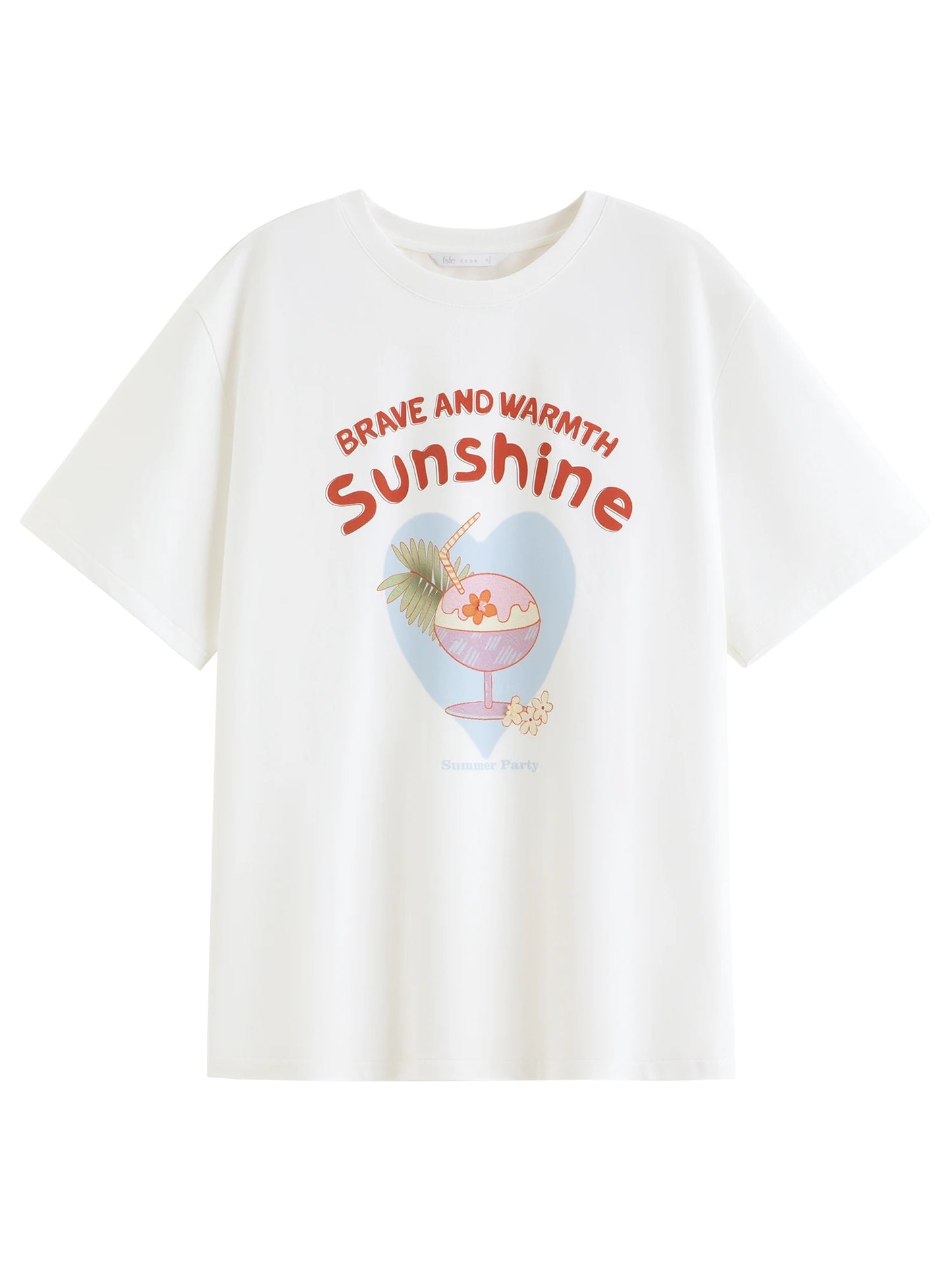White Fruit Graphic Oversized Tee