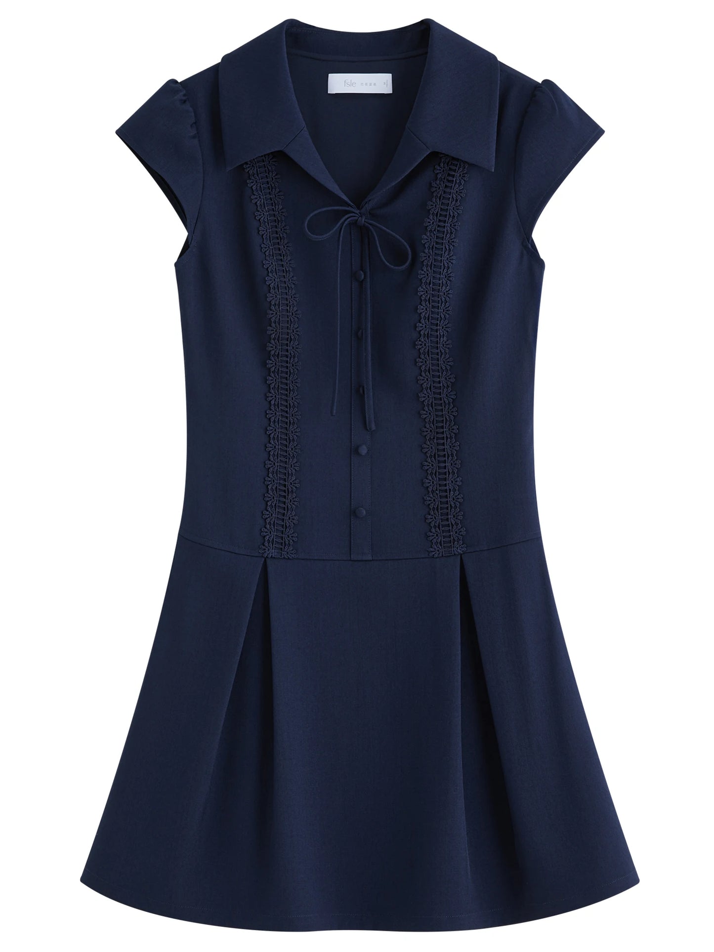 Navy Button Front Mini Dress