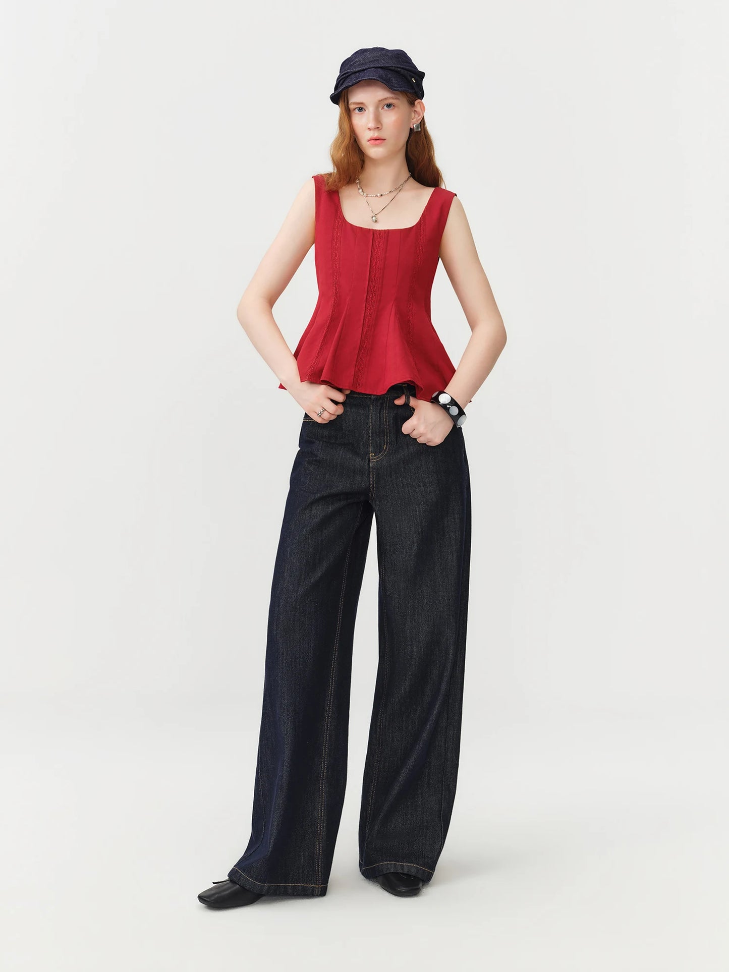 Raw Indigo Wide Leg Jeans