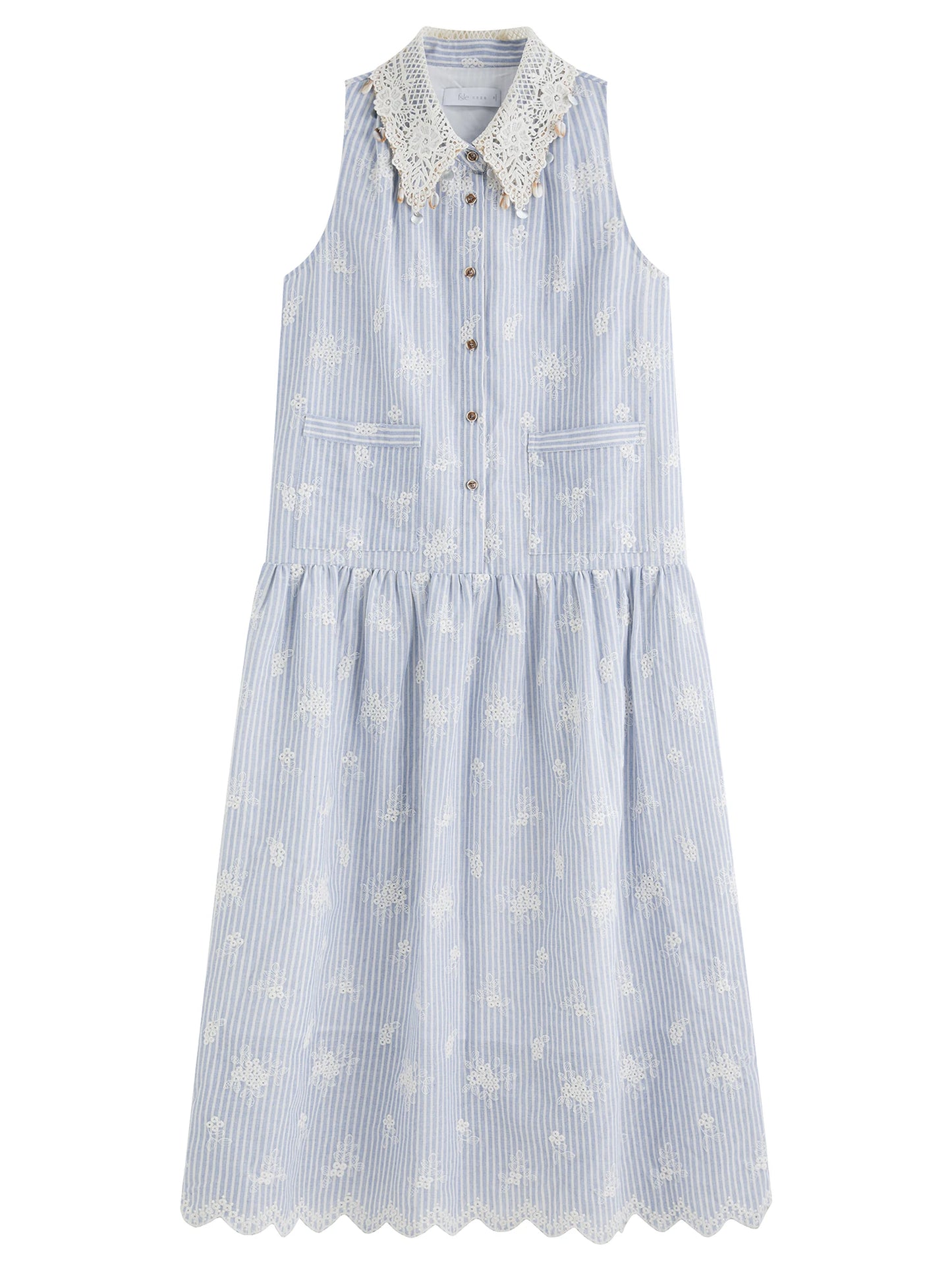 Pale Blue Floral Tiered Maxi Dress