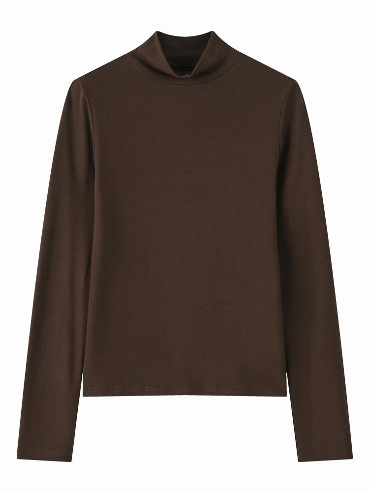 Ivory Slim Mock Neck Knit Top