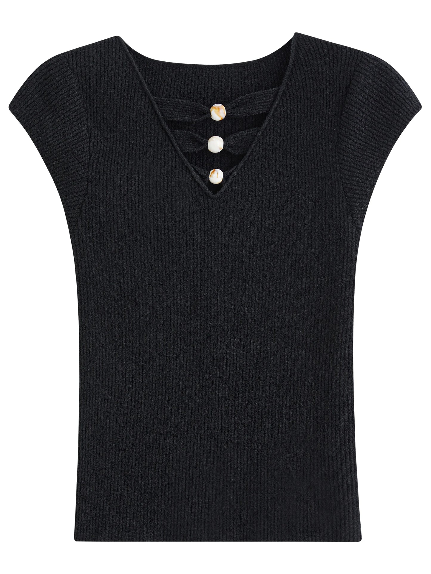 Ivory Cutout Sleeveless Knit Top