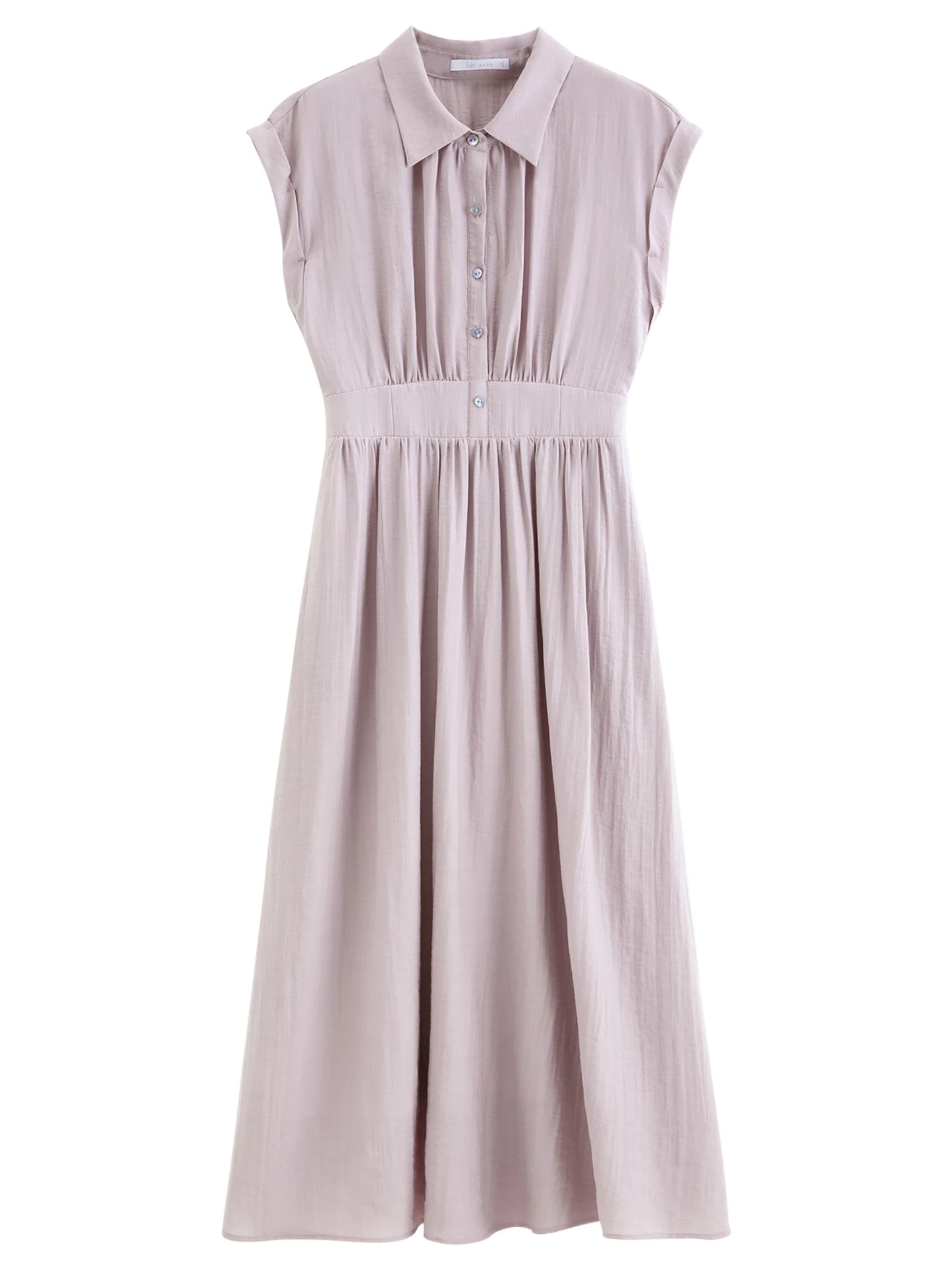 Lilac Turn Collar Midi Dress