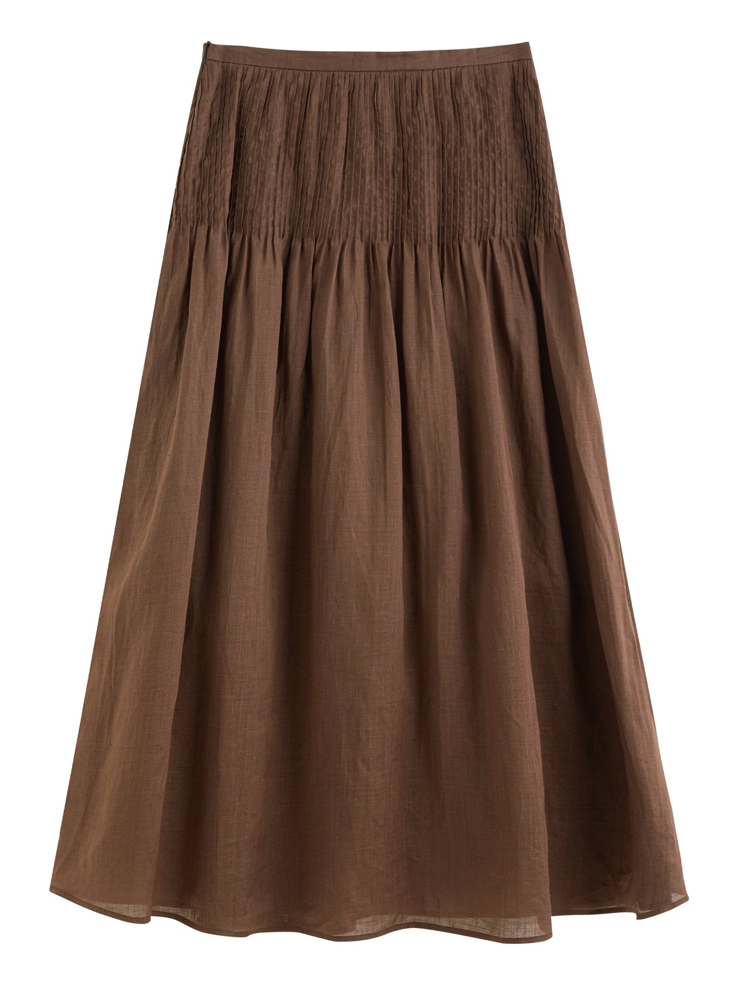 Brown Tiered Chiffon Maxi Skirt