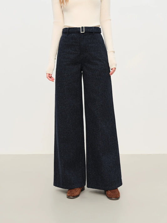 Indigo High Waist Wide Leg Jeans