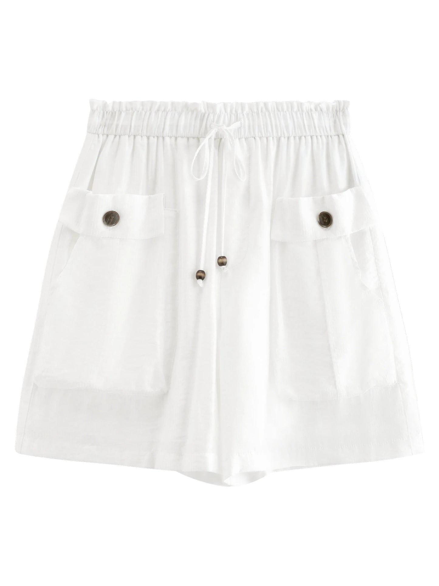 White Utility Pocket Bermuda Shorts