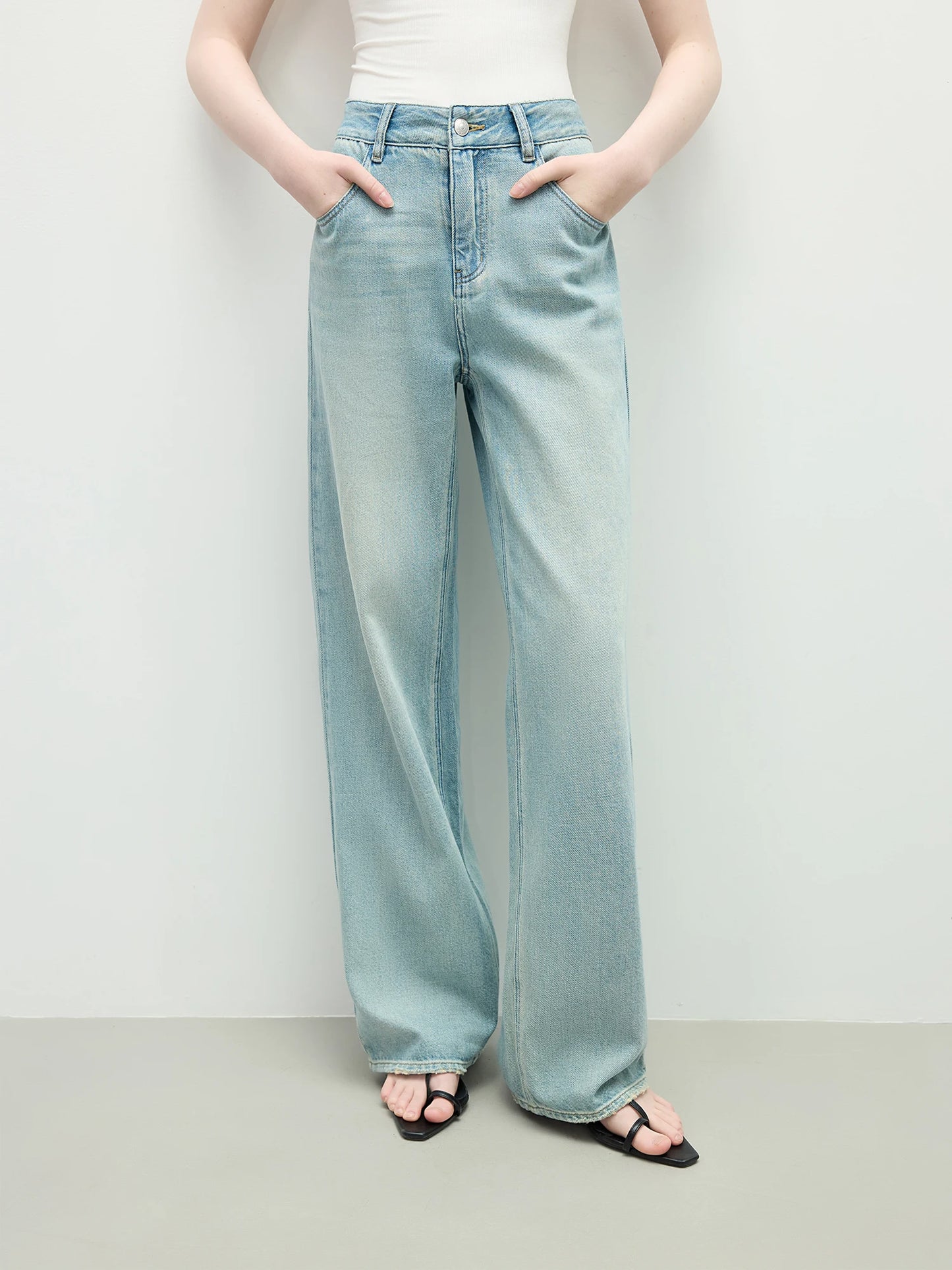 Pale Blue Wide Leg Jeans