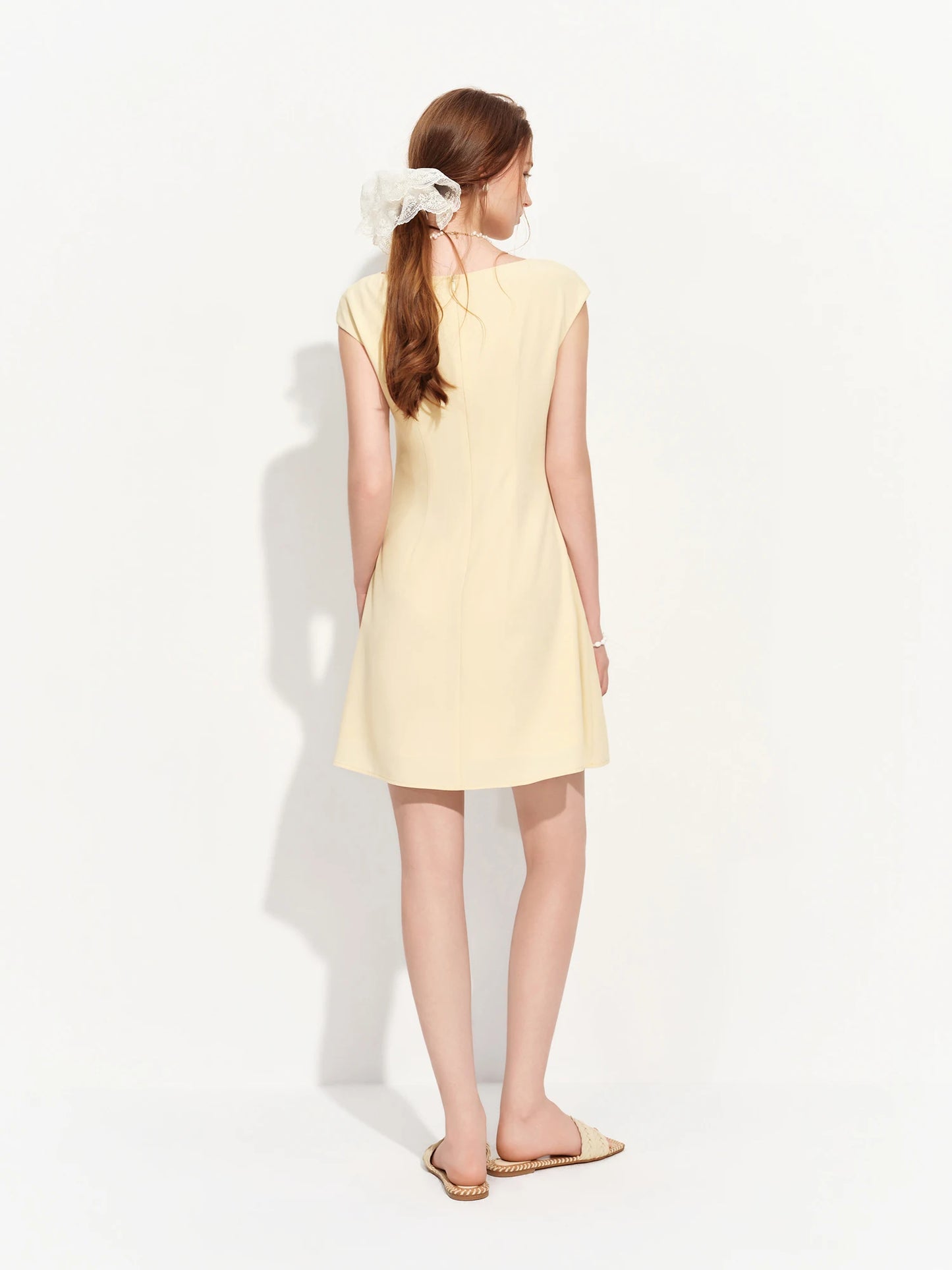 Butter Yellow Cap Sleeve Mini Dress