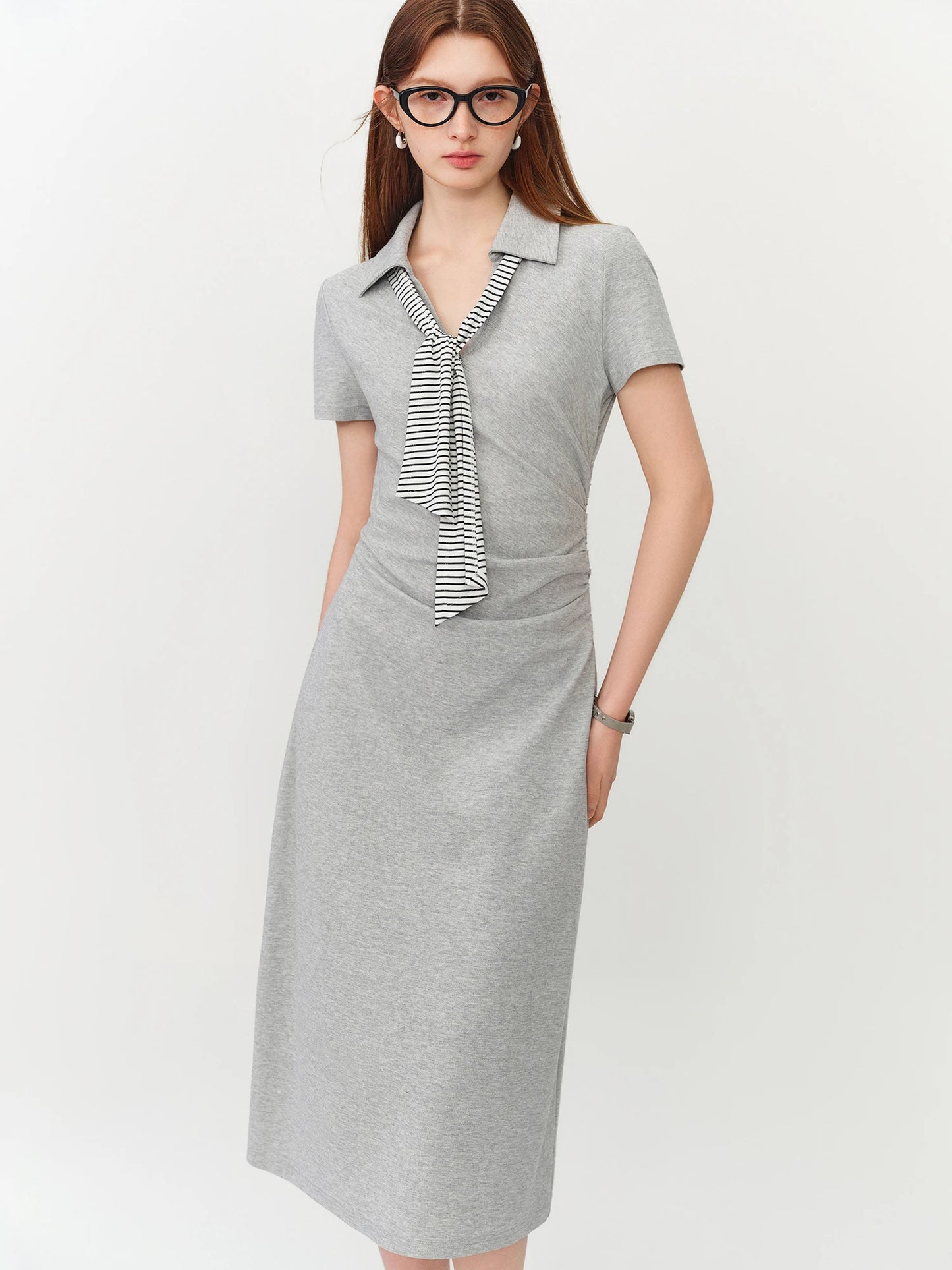 Black Sailor Collar Midi Dress