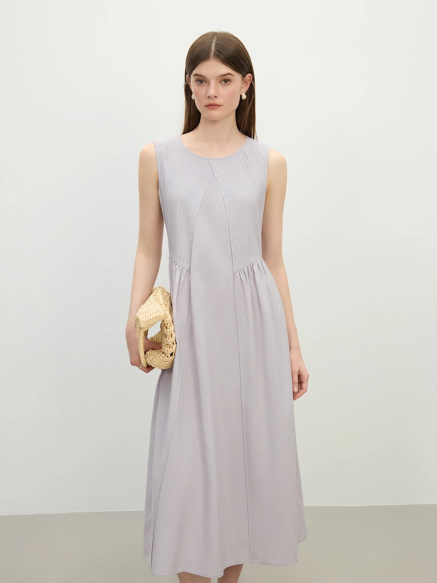 Ivory Belted Sleeveless Maxi Dress