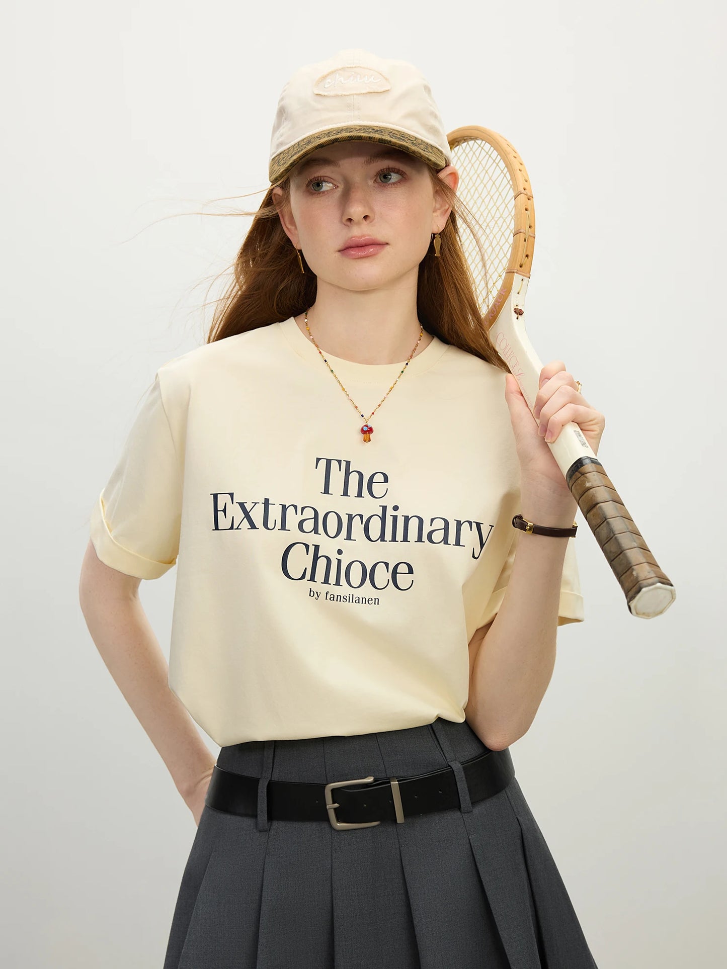 Butter Yellow Letter Print Tee