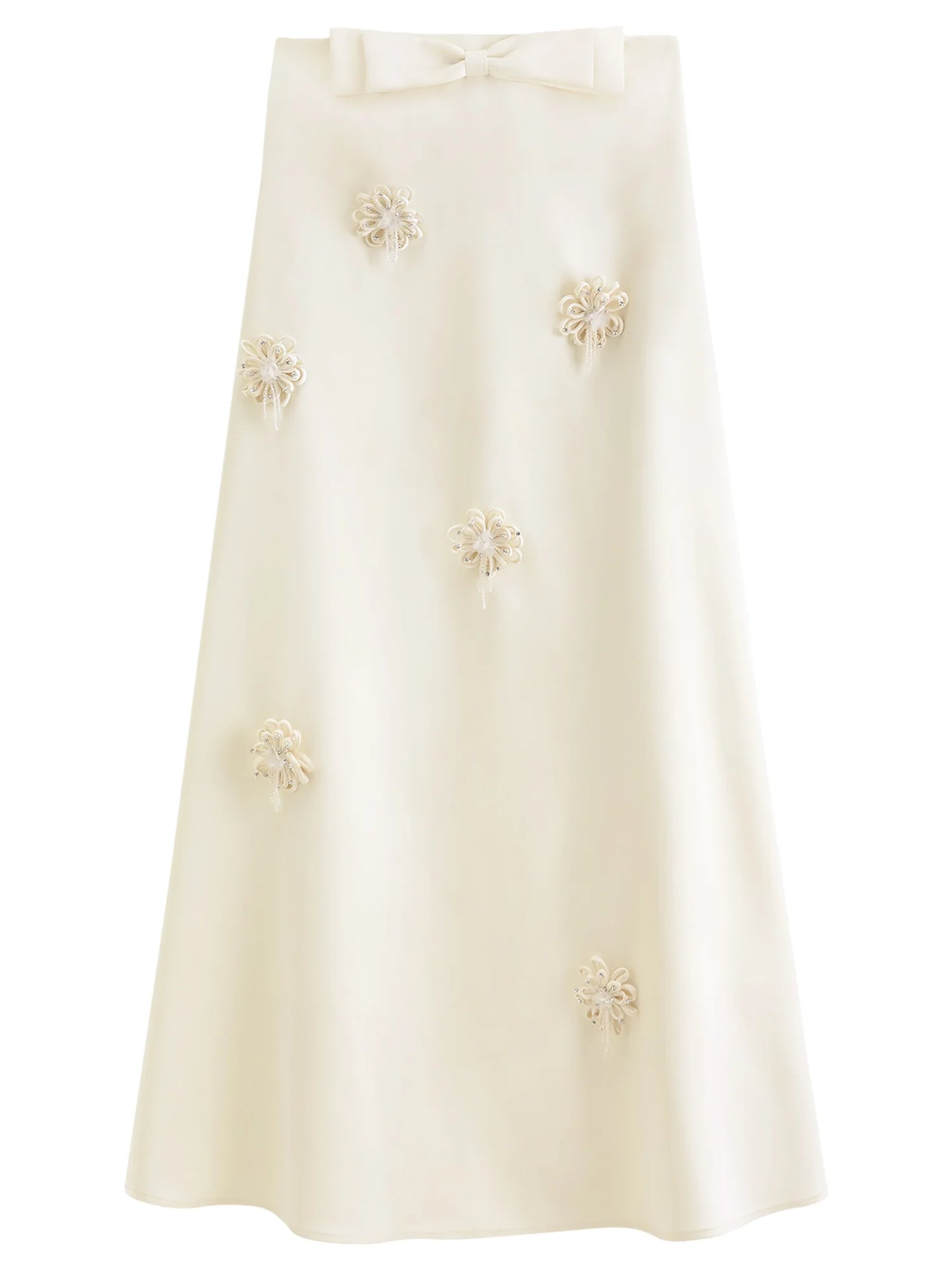 Ivory Strapless Bow Maxi Dress