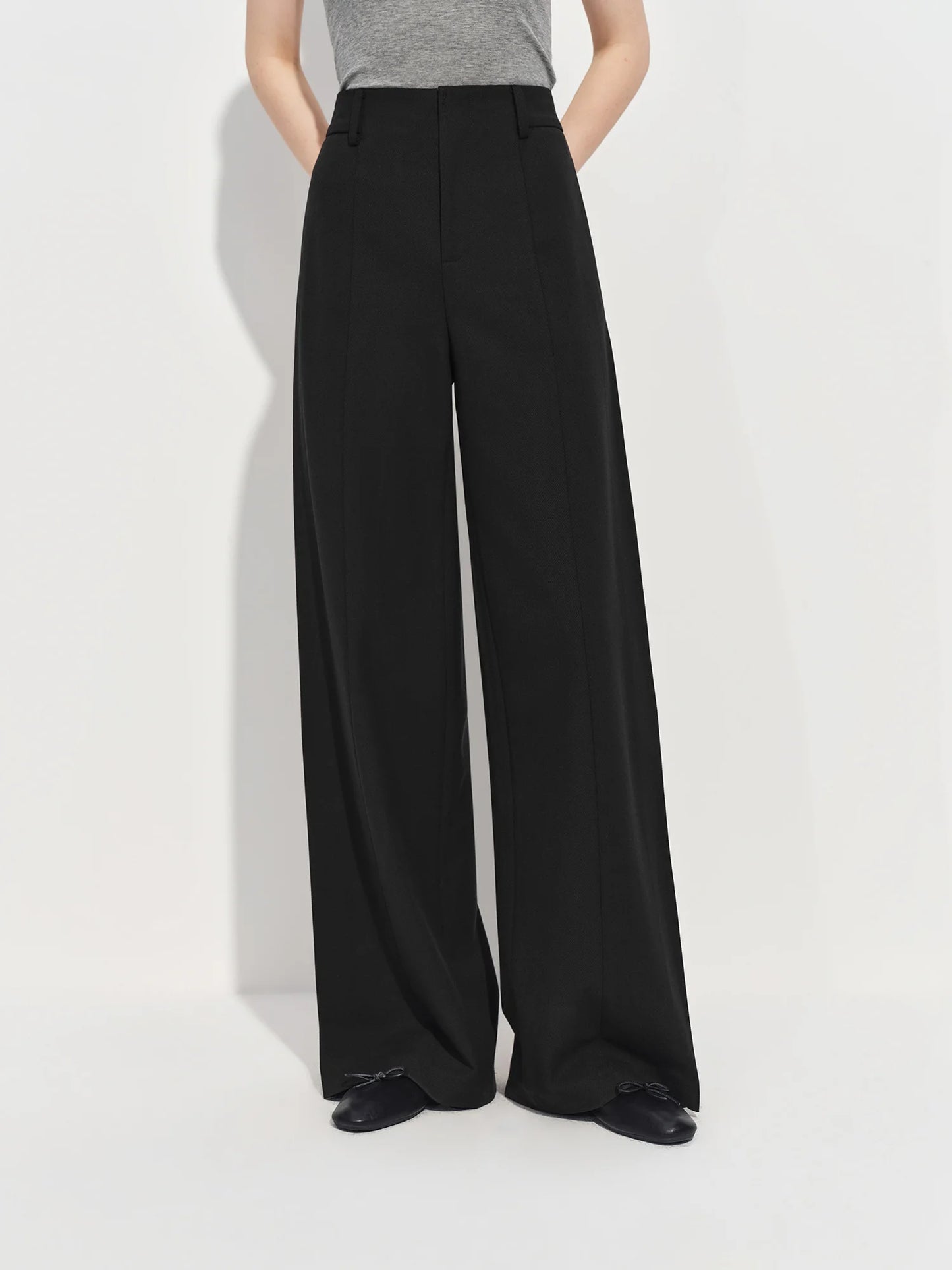 Black Fluid Wide Leg Trousers
