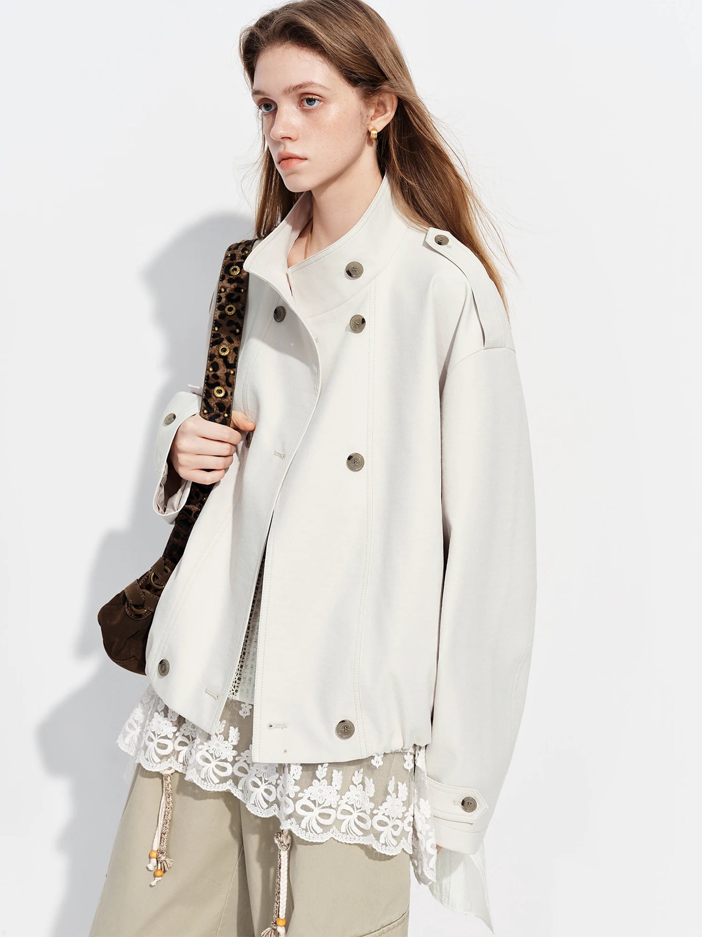 Dark Brown Batwing Leather Jacket
