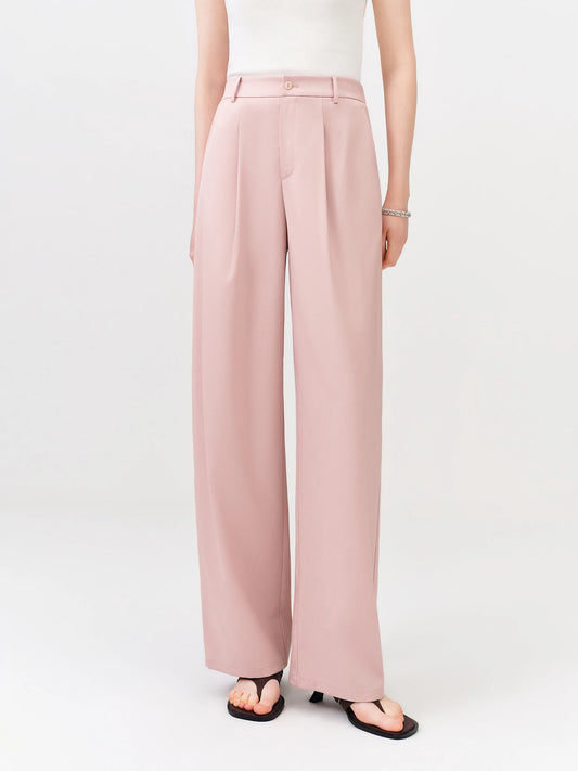 Blush High Waist Wide Leg Trousers