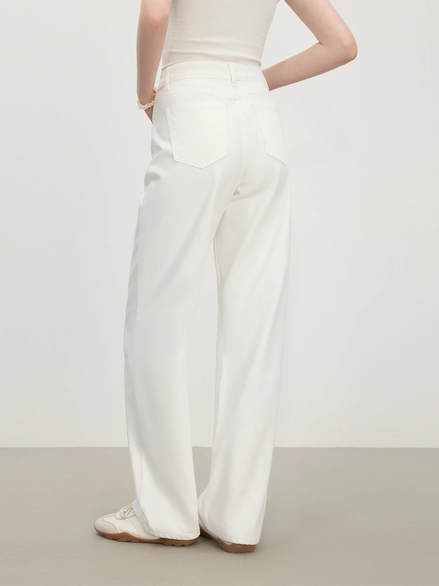 Pale Blue Tailored Wide Leg Jeans