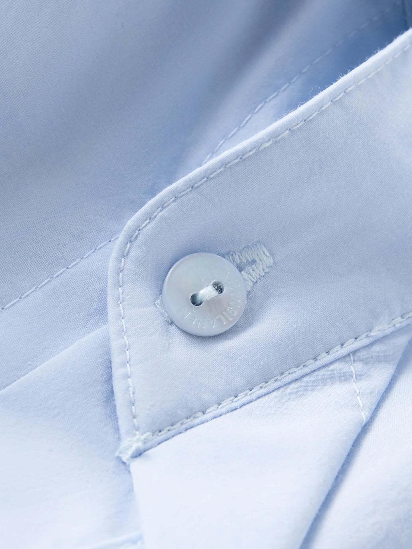 Pale Blue Relaxed Cotton Button Shirt