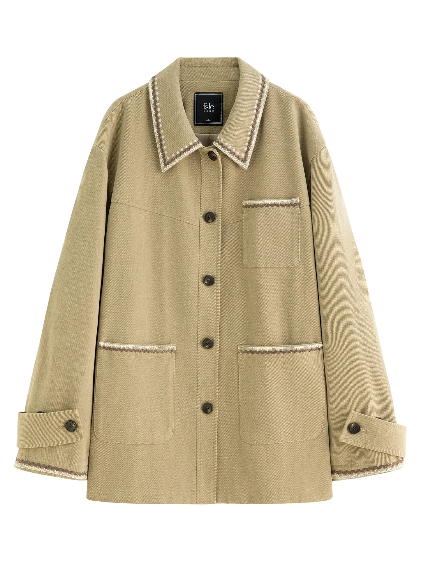 Blush Contrast Stitch Utility Jacket