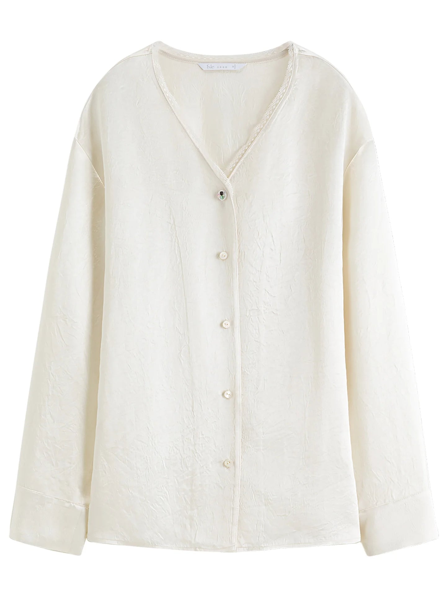 Blush Satin Bow Neck Blouse