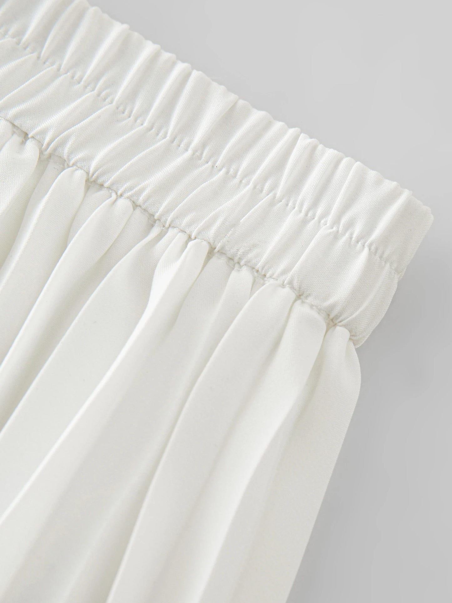White Pleated Chiffon Maxi Skirt