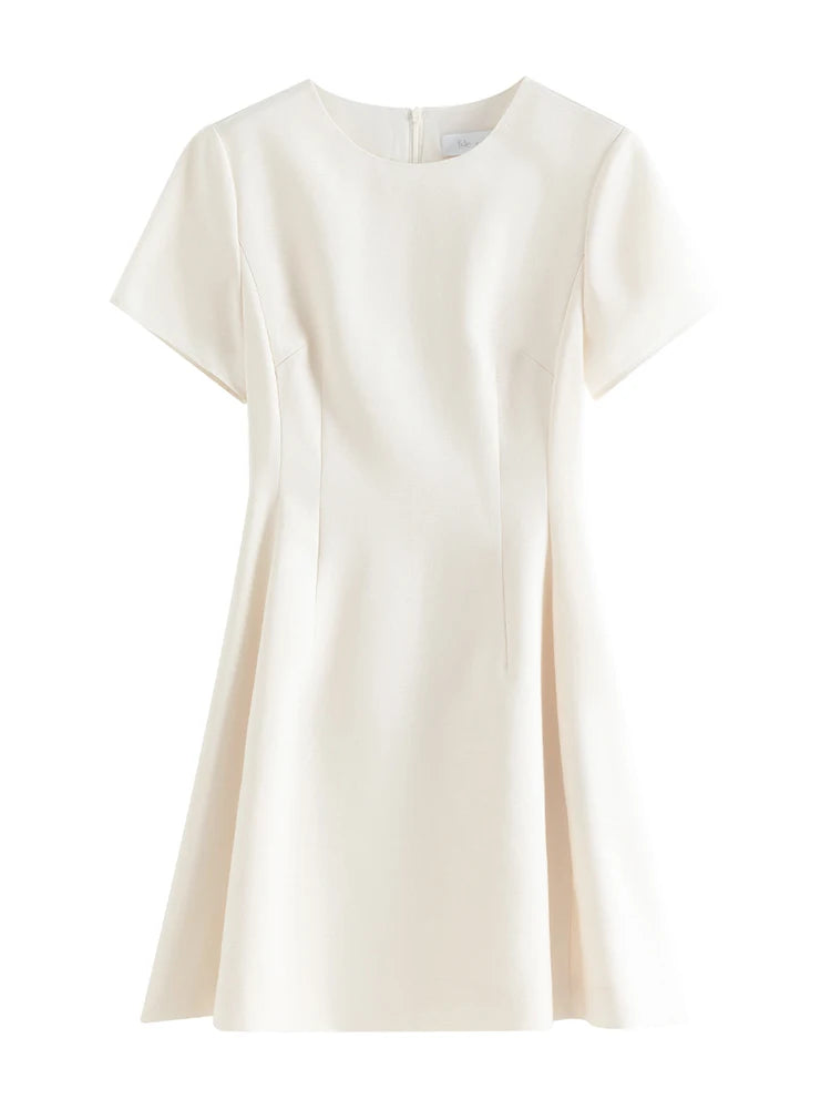 Navy Structured A-Line Mini Dress