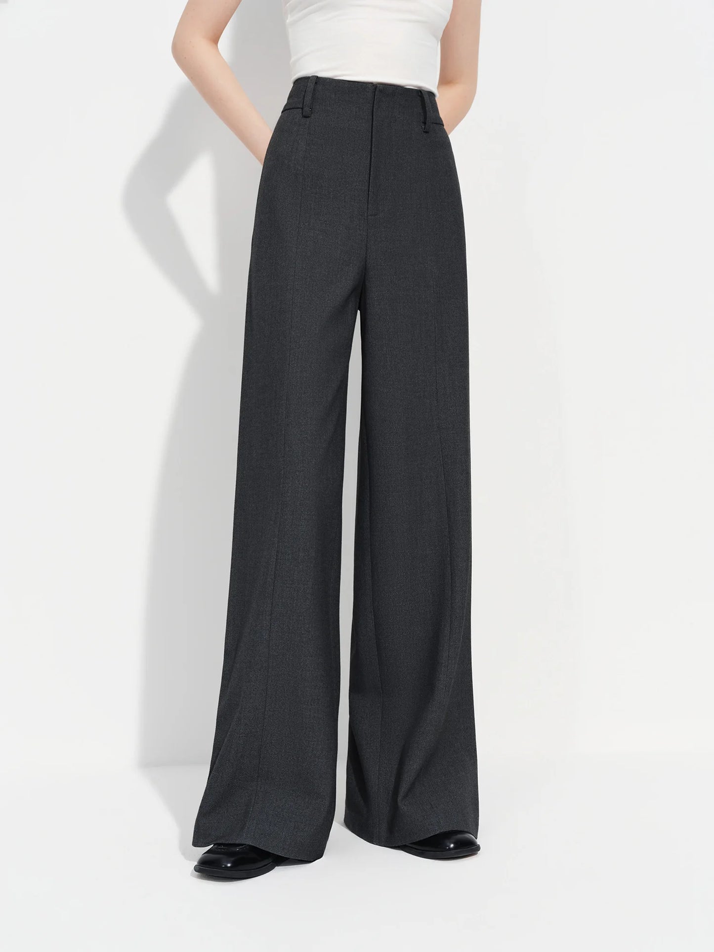 Black Fluid Wide Leg Trousers