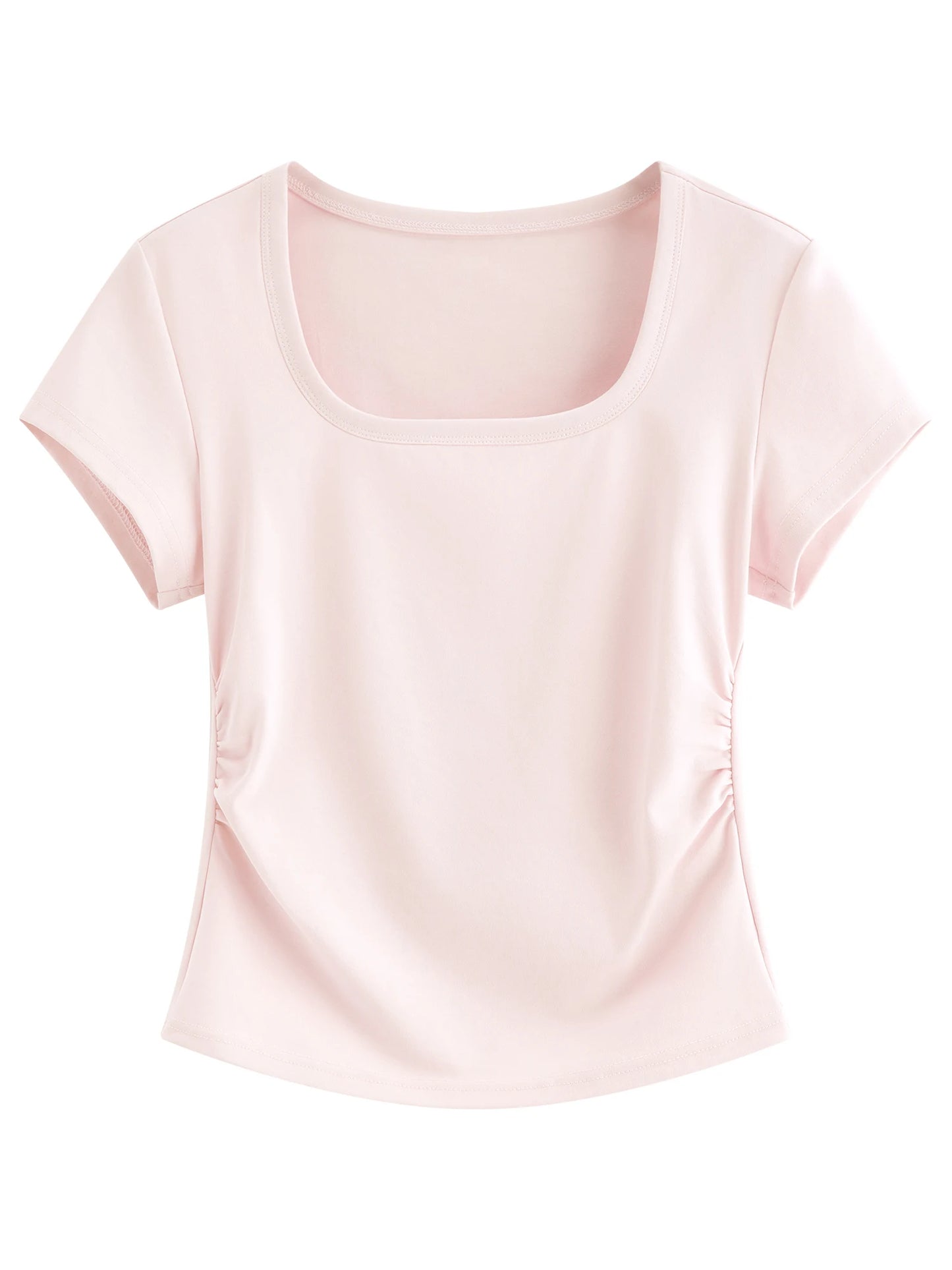 Black Scoop Neck Fitted Tee