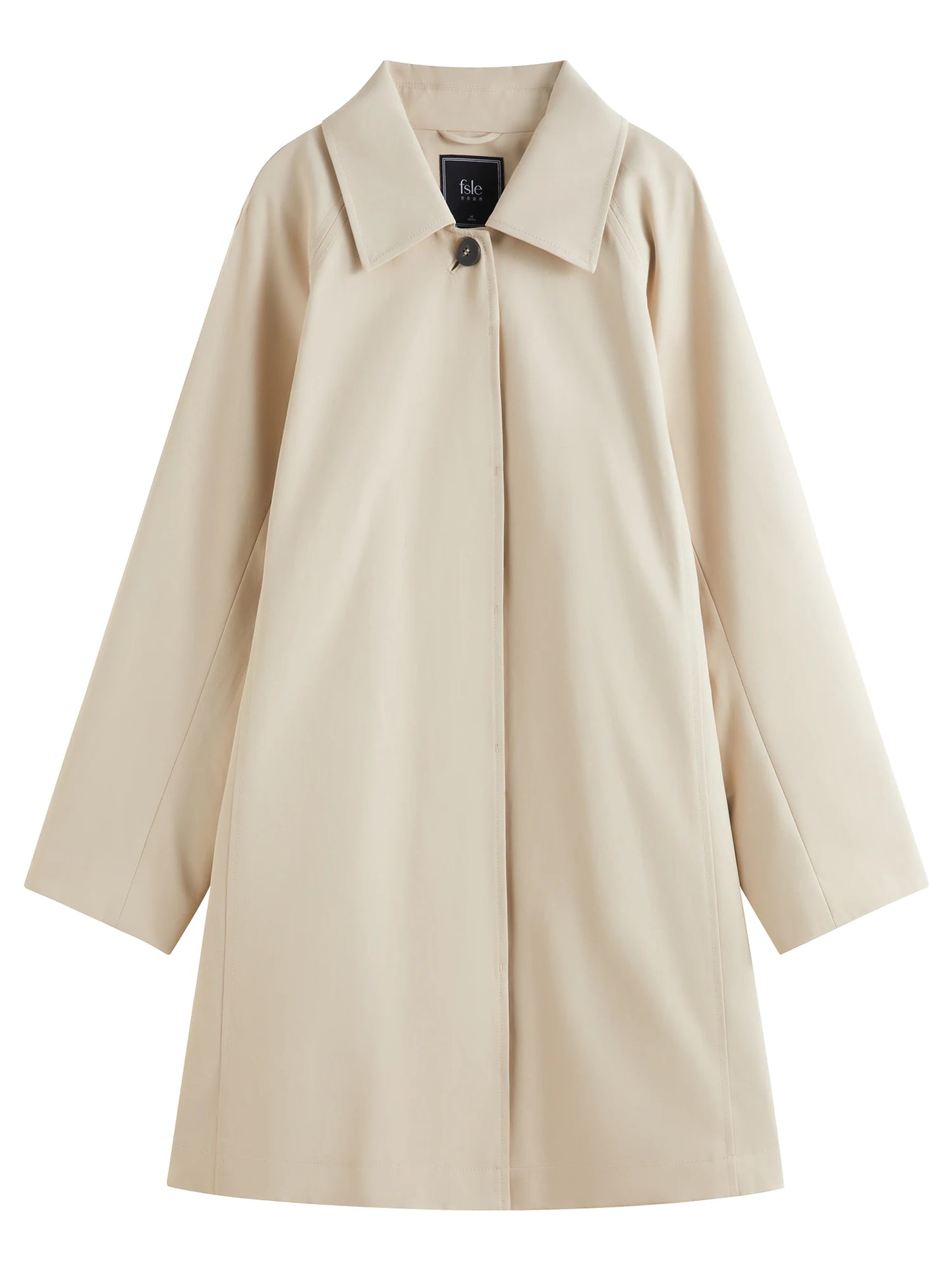 Beige Point Collar Short Trench