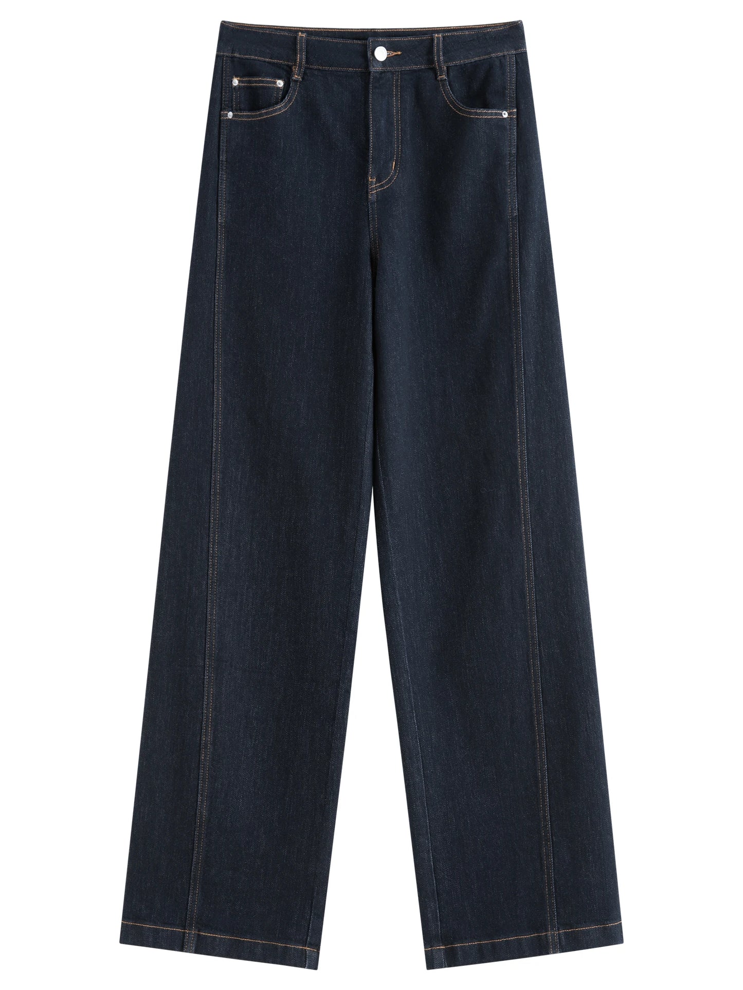 White Side Slit Wide Leg Jeans
